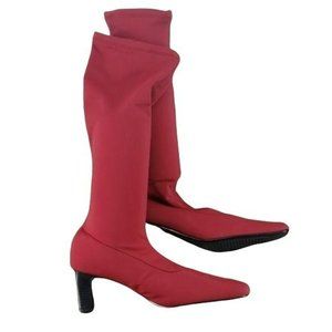 Autonomy Red Slinky Knee High Heeled Boots‎ size 7